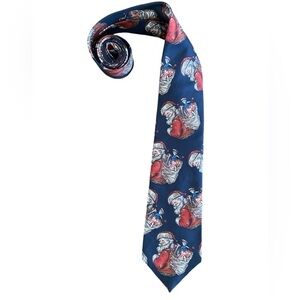 Vintage Christmas Santa Clause Mervyns Cambridge Classic Winter 100% Silk Tie